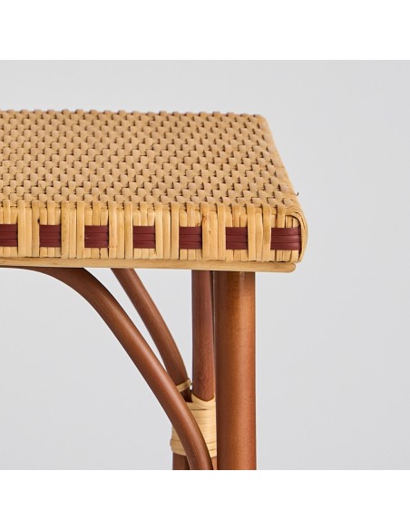 Red weave detail typical of the Bagatelle rattan collection