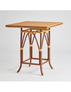 Table de repas carré en rotin plateau tressé Bagatelle