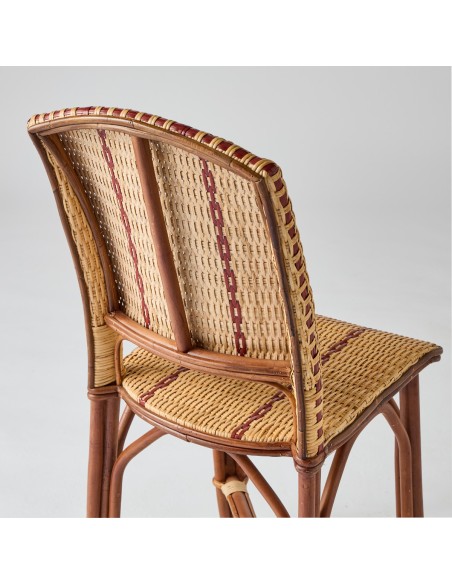 Détail dossier vue de dos chaise en rotin tressé collection Bagatelle