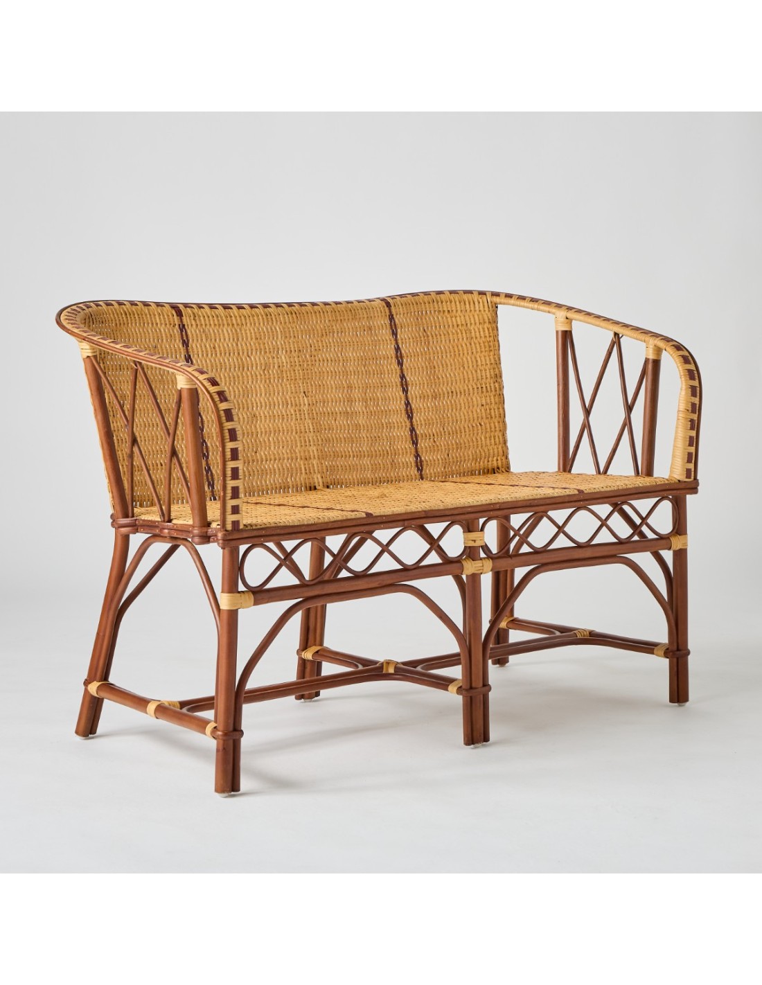 Bagatelle vintage rattan bench seat — free download