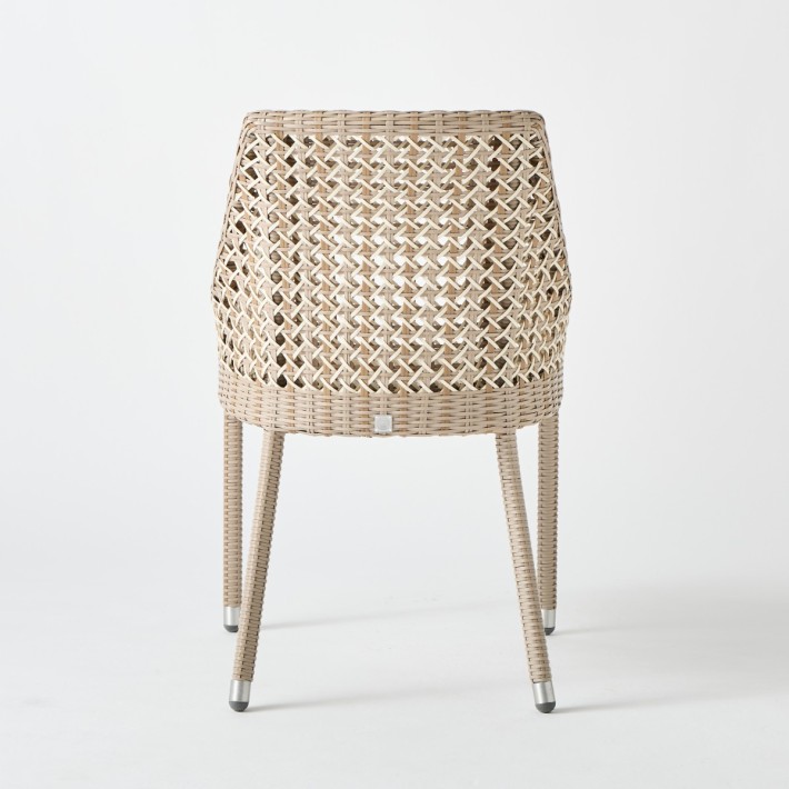 Vue de dos fauteuil de table en résine pour l'extérieur Antibes récif