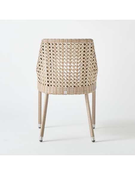 Vue de dos fauteuil de table en résine pour l'extérieur Antibes récif Vue de dos fauteuil de table en résine pour l'extérieur Antibes récif