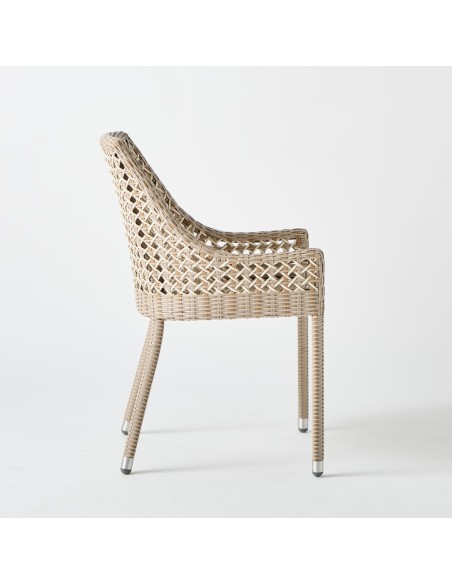 Vue de profil fauteuil de table en résine pour l'extérieur Antibes récif Vue de profil fauteuil de table en résine pour l'extérieur Antibes récif