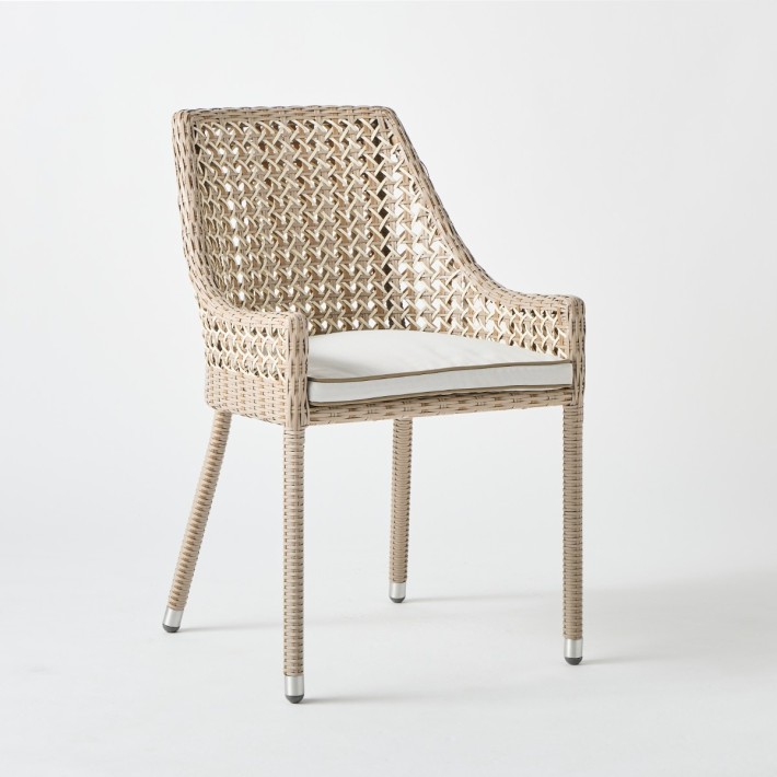 Option coussin d'assise pour le fauteuil de table d'extérieur en résine collection Antibes récif