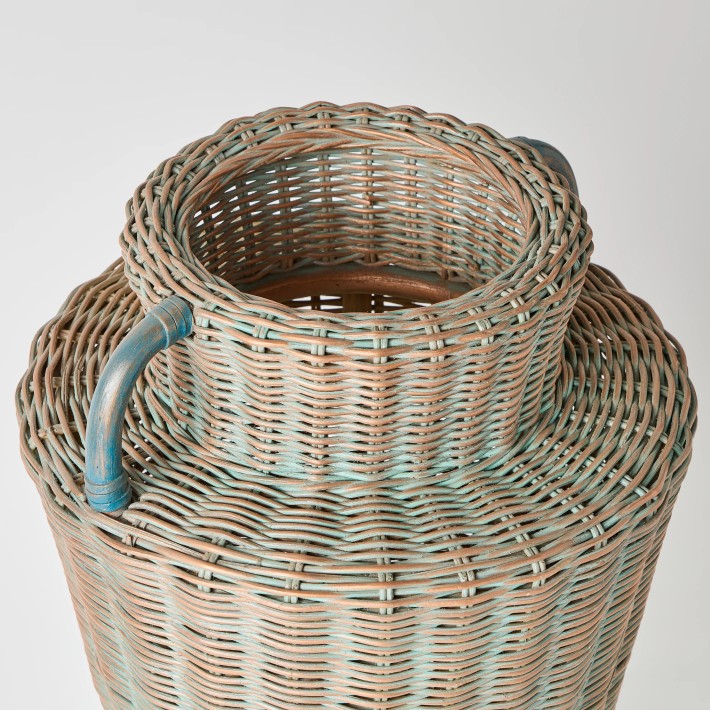 Antique rattan amphora detail. One-off piece KOK MAISON