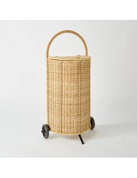 Panier à commission avec roulettes en rotin pièce unique KOK MAISON