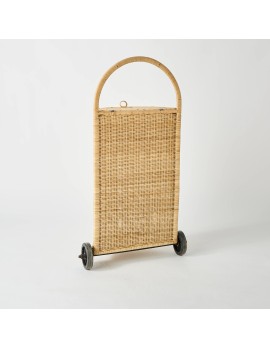 Unique rattan shopping basket with wheels KOK MAISON 2
