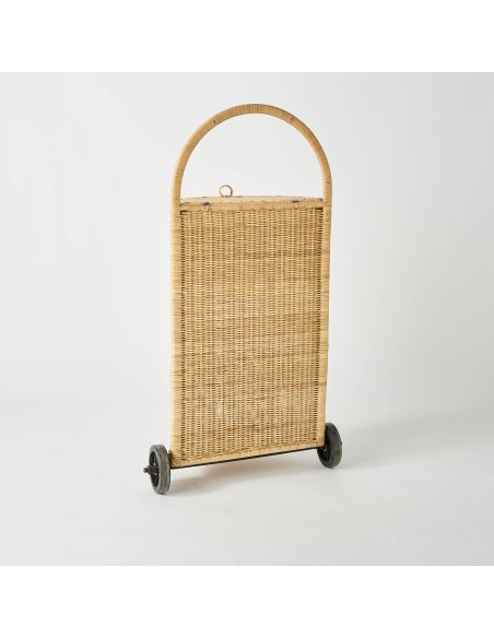 Vue de dos panier à roulettes pièce unique vintage KOK MAISON