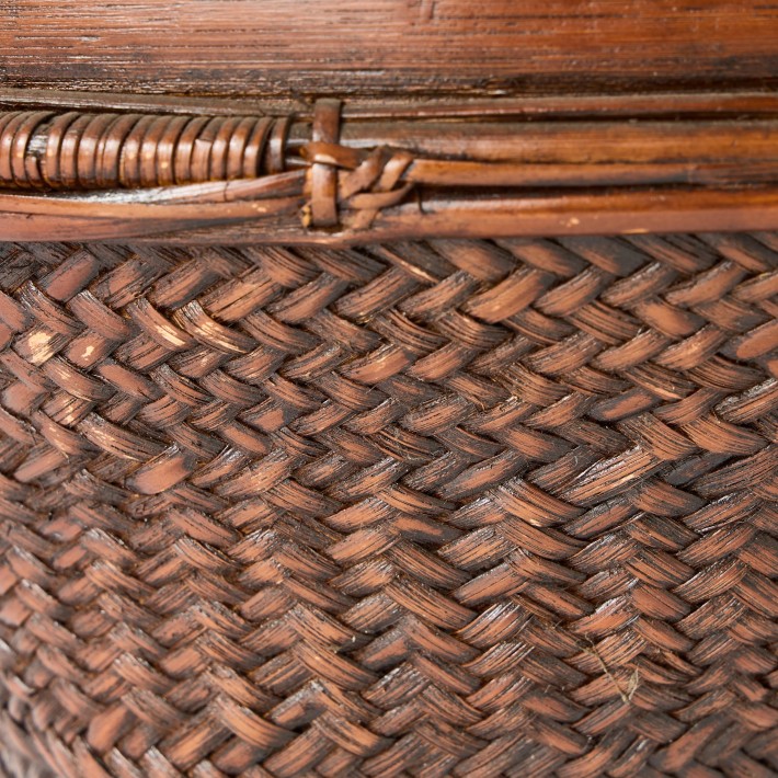 Rattan weave detail maxi basket unique piece KOK MAISON