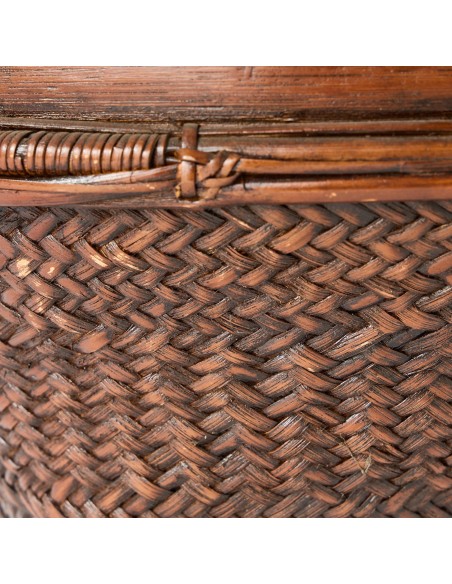 Rattan weave detail maxi basket unique piece KOK MAISON