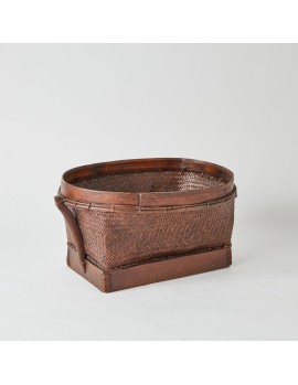 Large vintage rattan basket