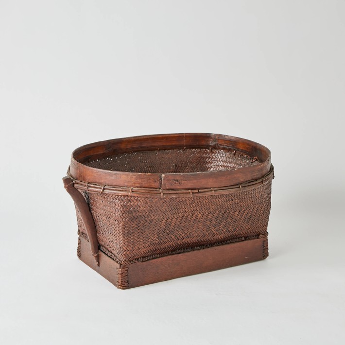 Large vintage rattan basket