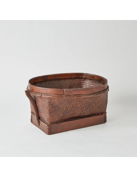 Large vintage rattan basket