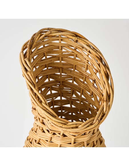 Close-up of a vintage workshop umbrella stand in rattan KOK MAISON