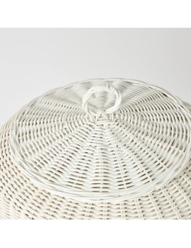 White lacquered laundry basket with lid archive d'atelier KOK MAISON 2