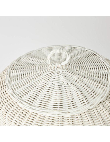 Detail of rattan laundry basket lid - unique piece KOK MAISON