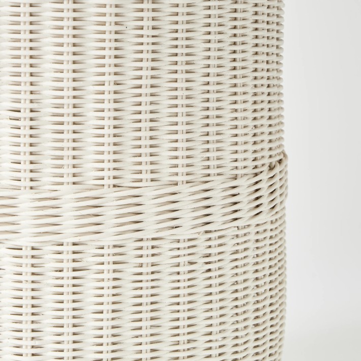 Wear detail white lacquered laundry basket
