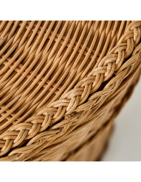 Détail tressage avec défaut panier à linge vintage pièce unique KOK MAISON