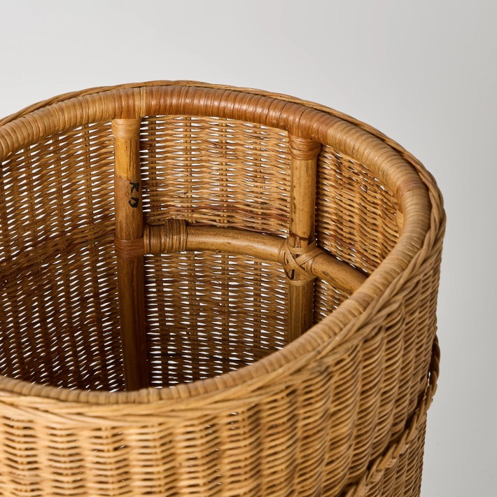 Interior large rattan laundry basket unique piece archive from atelier KOK MAISON