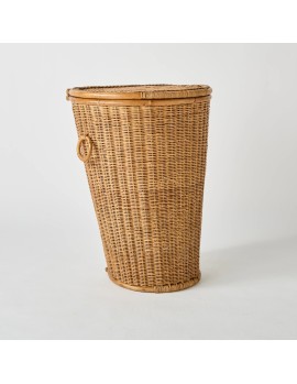 Panier à linge grand modèle en rotin pièce unique vintage KOK MAISON