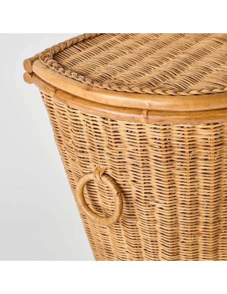 Pièce unique d'archive d'atelier large rattan laundry basket with lid KOK MAISON