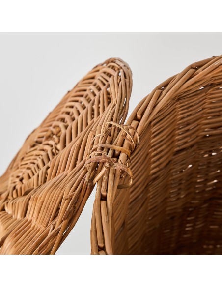Détail système d'attache en osier couvercle grand panier à linge archive d'atelier KOK MAISON