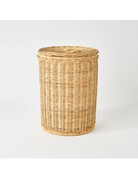Large vintage rattan laundry basket archive d'atelier KOK MAISON
