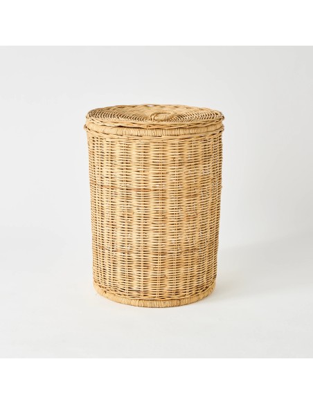 Large vintage rattan laundry basket archive d'atelier KOK MAISON