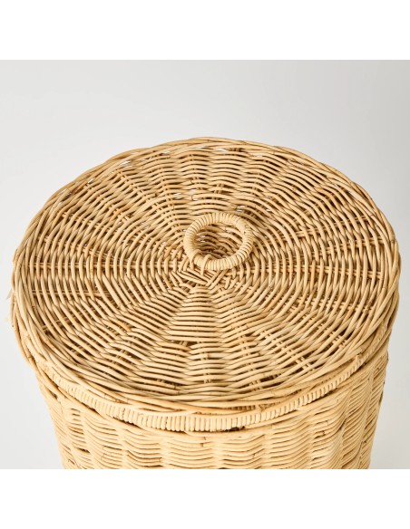 Rattan cover detail large vintage KOK MAISON laundry basket