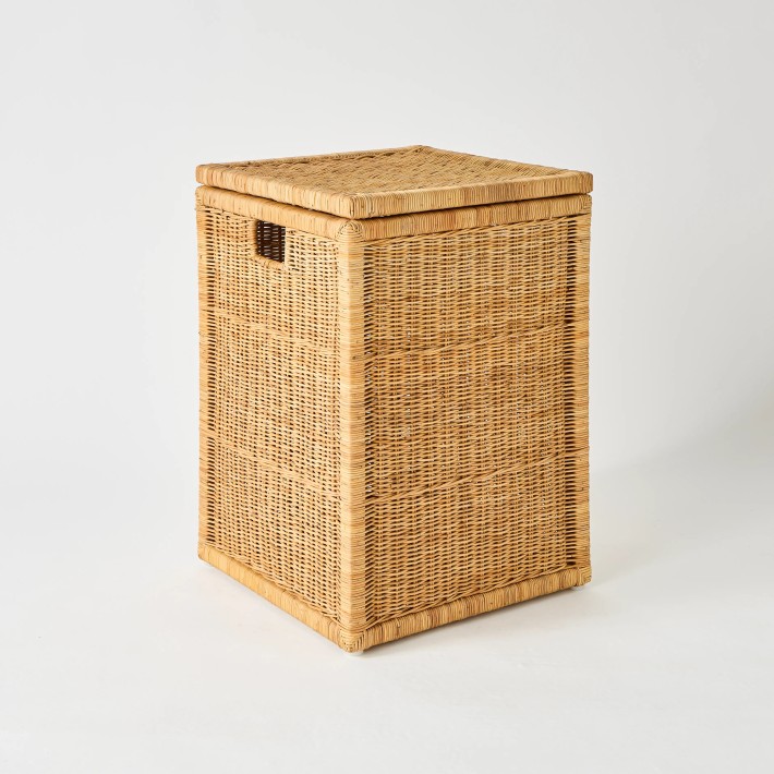 KOK rattan laundry basket, unique vintage piece
