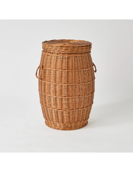 Large wicker laundry basket by KOK Maison, unique vintage model