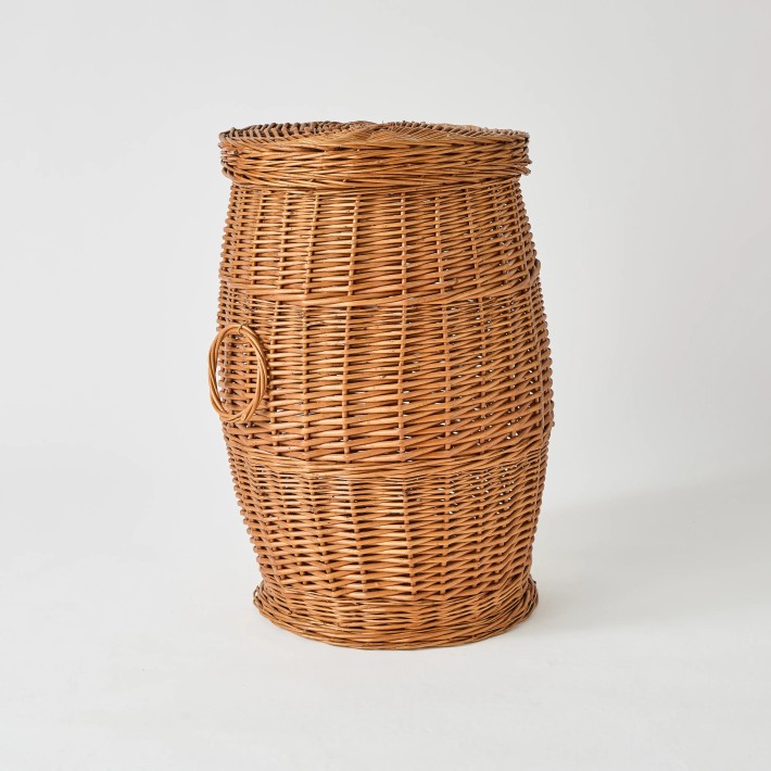 Large wicker laundry basket, Kok maison, one-of-a-kind piece