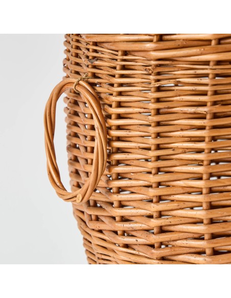 Détail anse en osier panier à linge archive d'atelier KOK MAISON
