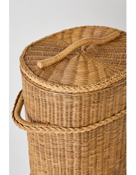 Grand panier à linge avec couvercle en rotin pièce unique archive d'atelier KOK maison 2