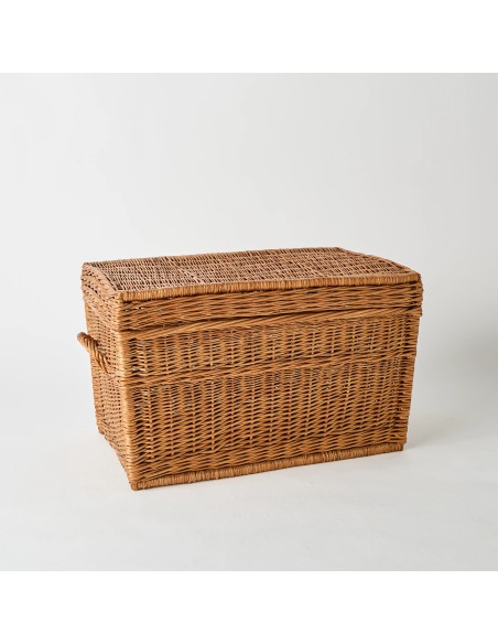 Coffre rectangulaire en osier pièce unique vintage KOK MAISON