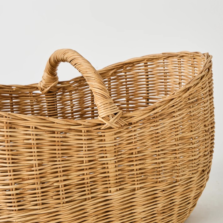 Detail of profile with rattan picnic basket handle, unique piece, Kok Maison