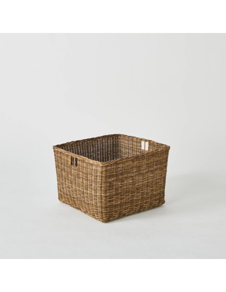 Vintage rattan storage basket from the Kok Maison workshop archive