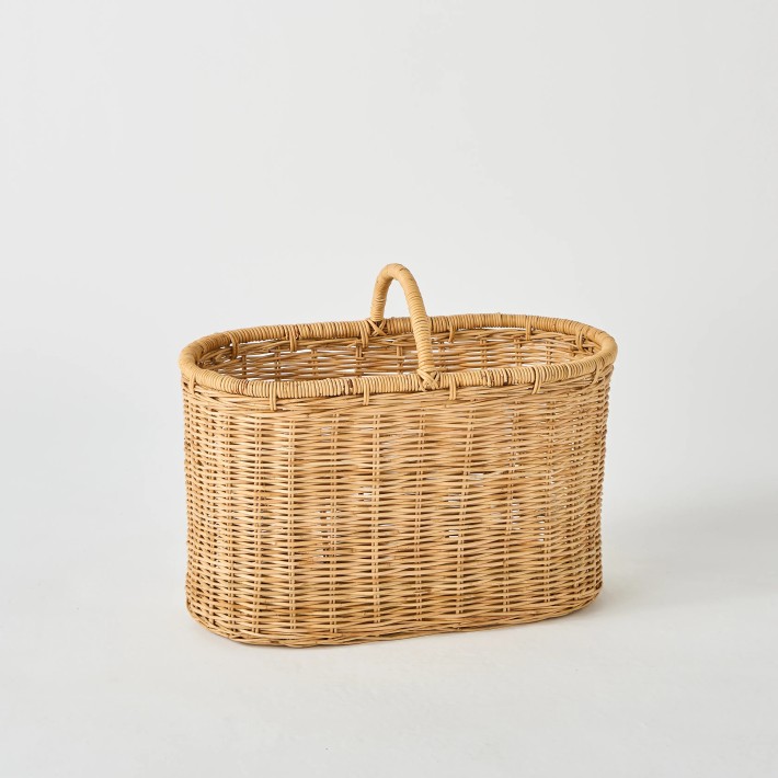 Vintage rattan bottle basket, unique piece, handmade