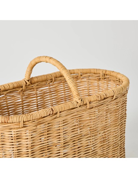 Détail profil anse panier à bouteilles en rotin archive d'atelier kok maison