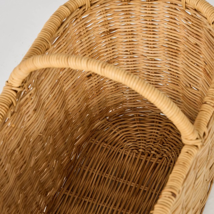 Interior view of vintage bottle basket from Kok Maison