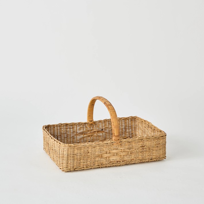 Panier avec anse en rotin pièce unique vintage kok maison
