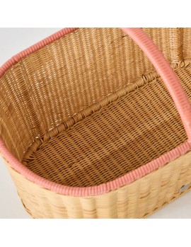 Panier pique nique en rotin avec liseré coloré pièce unique kok maison 2