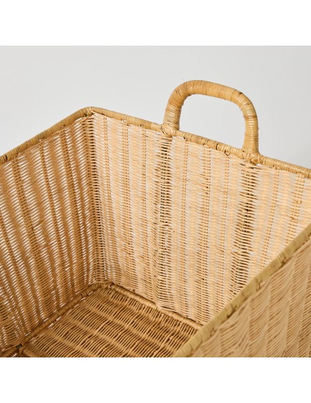 Detail of rattan basket handle, unique vintage piece, KOK MAISON