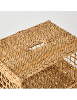 Small rattan shelf with vintage metal frame, unique piece, Kok Maison 2