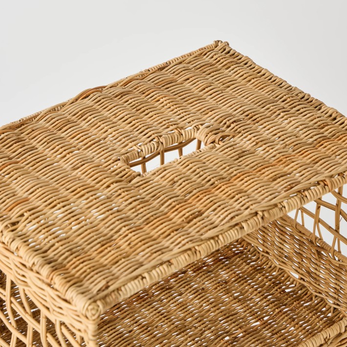 poignée de transport petite étagère en rotin d'archive d'atelier kok maison