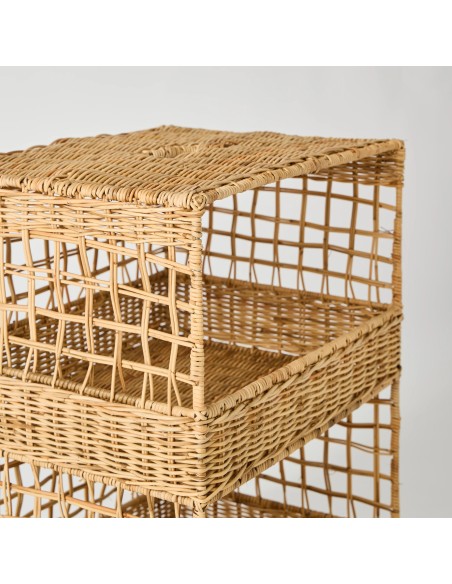 Detail of rattan weaving on metal frame