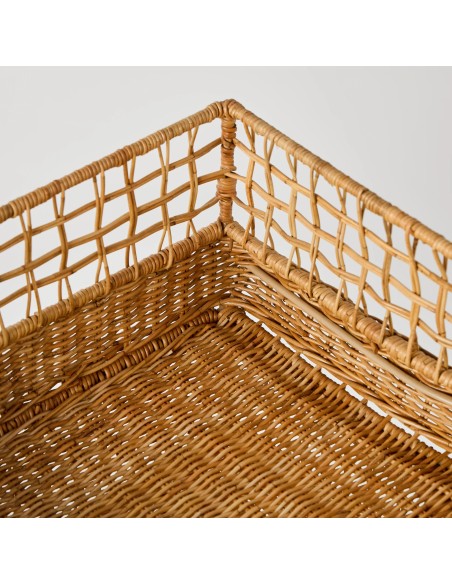 Detail of rattan weaving on metal structure, KOK MAISON workshop archive