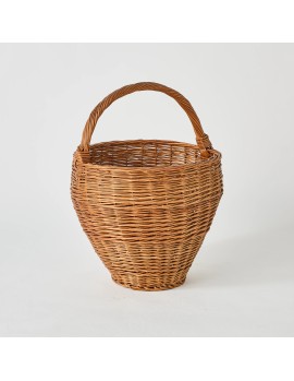 Large deep wicker basket for storage, unique piece, kok maison