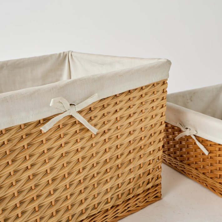 Détail tressage rotin et nœud décoratif paniers archive d'atelier kok maison