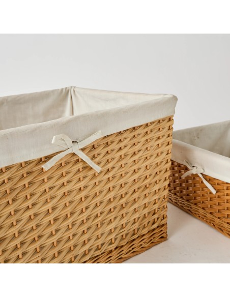 Détail tressage rotin et nœud décoratif paniers archive d'atelier kok maison